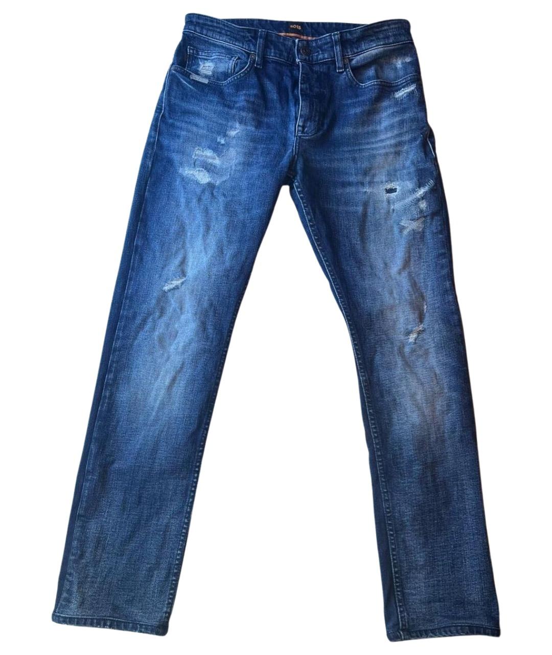 HUGO BOSS Синие хлопковые джинсы скинни, фото 1
