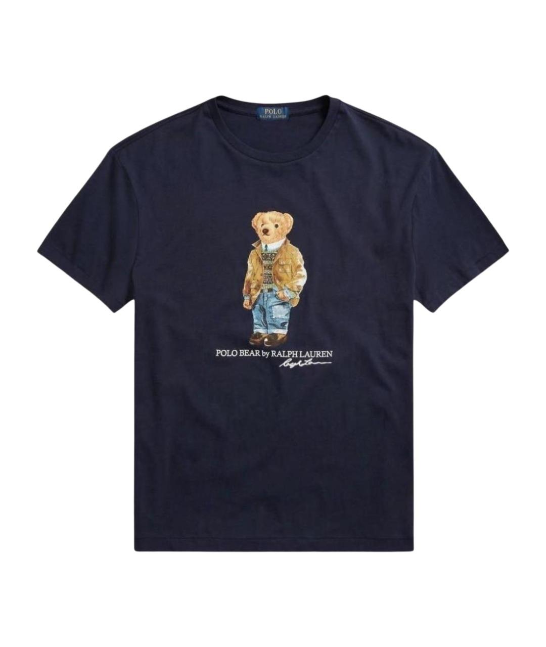 POLO RALPH LAUREN Темно-синяя хлопковая футболка, фото 1