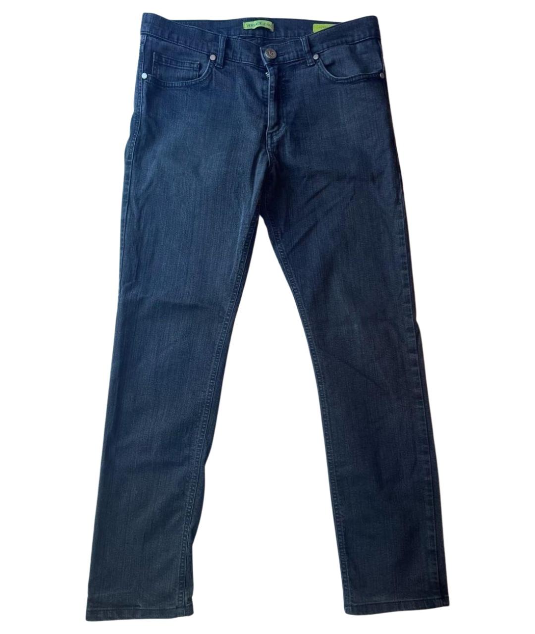 VERSACE JEANS COUTURE Черные хлопко-полиэстеровые прямые джинсы, фото 1