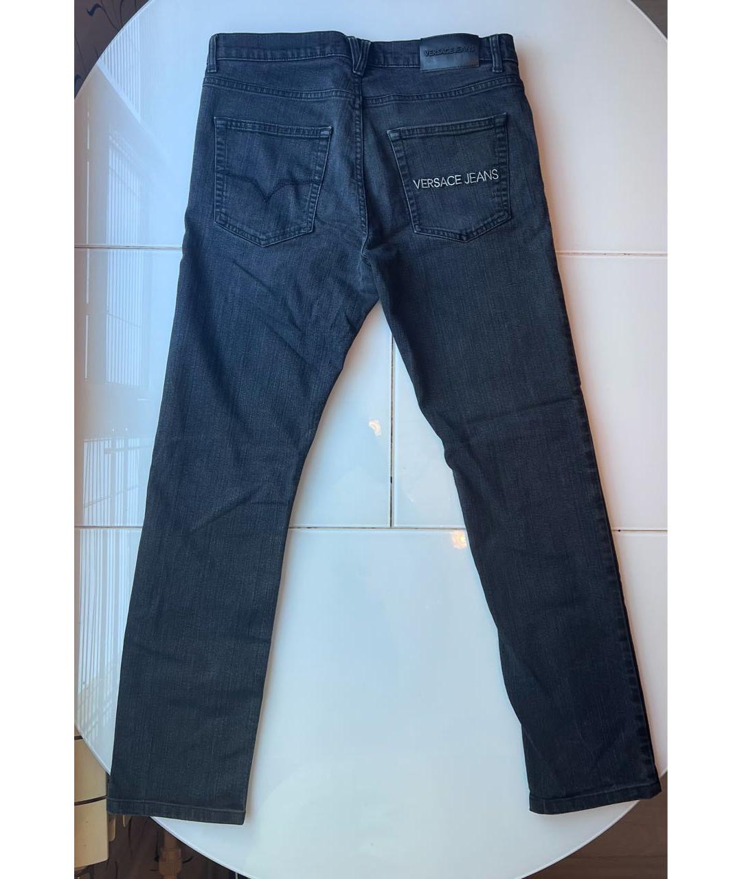 VERSACE JEANS COUTURE Черные хлопко-полиэстеровые прямые джинсы, фото 2