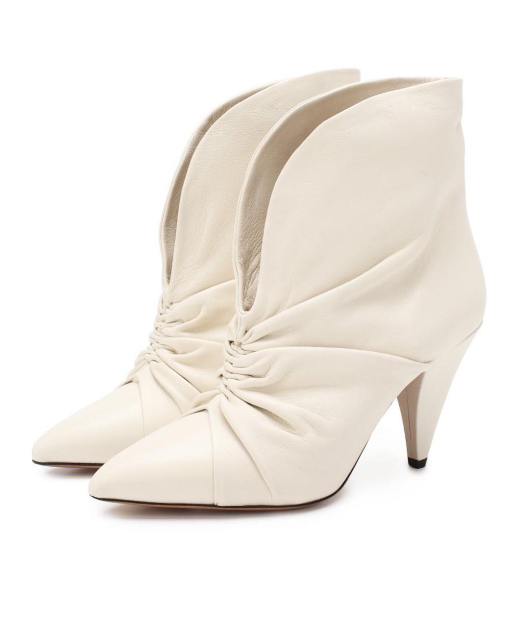 ISABEL MARANT Белые кожаные ботильоны, фото 4