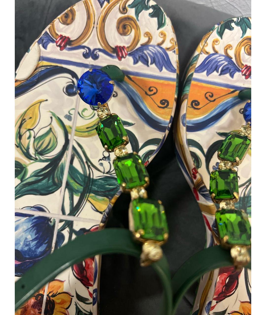 DOLCE&GABBANA Зеленые резиновые босоножки, фото 7
