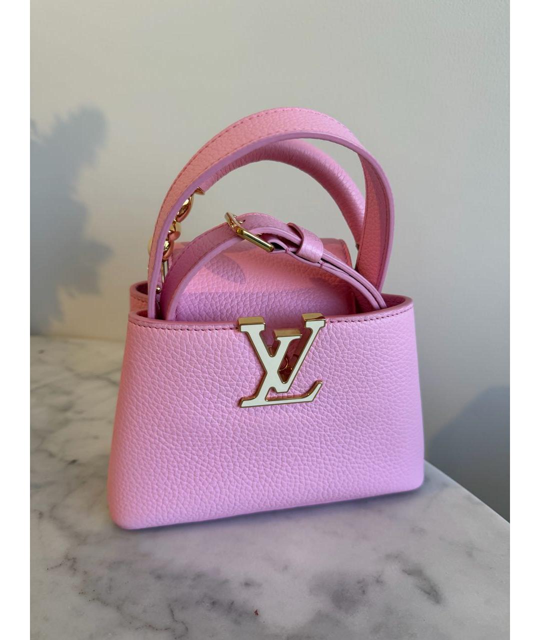 LOUIS VUITTON Розовая кожаная сумка с короткими ручками, фото 5