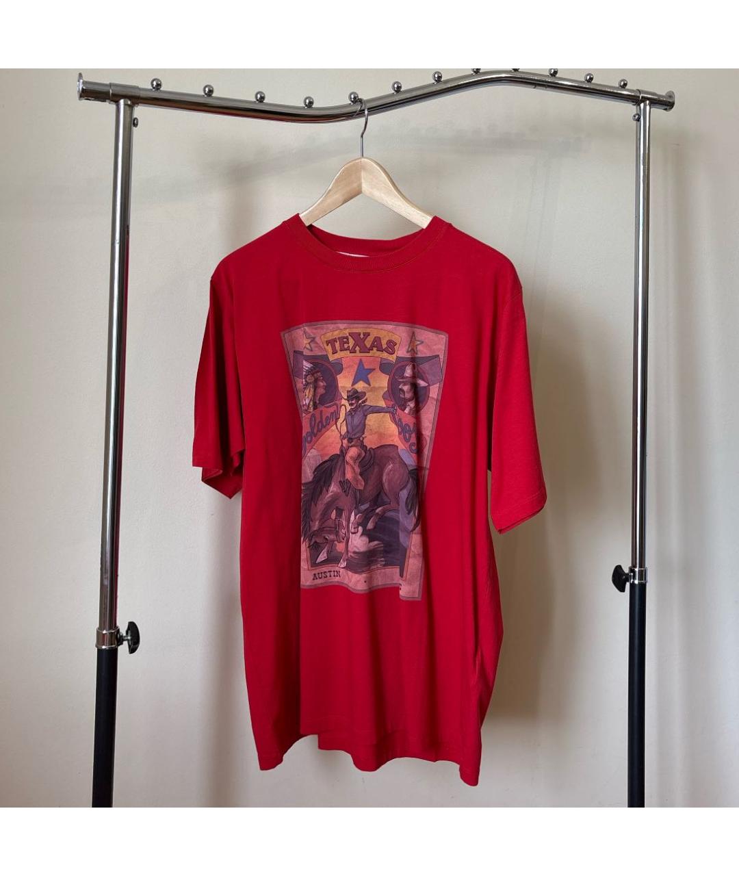 GOLDEN GOOSE DELUXE BRAND Красная хлопковая футболка, фото 5