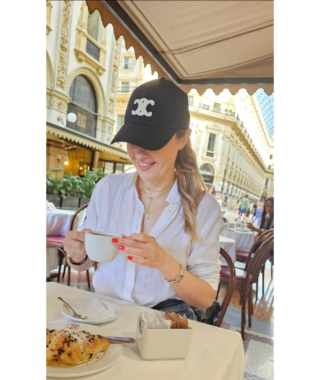 CELINE Черная хлопковая кепка, фото 9