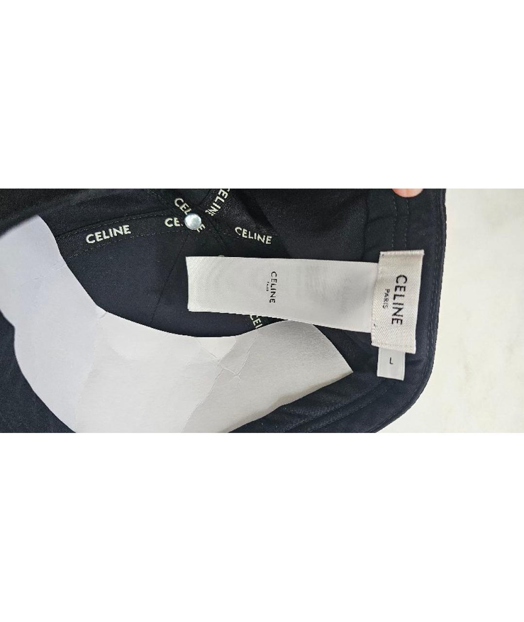 CELINE Черная хлопковая кепка, фото 5
