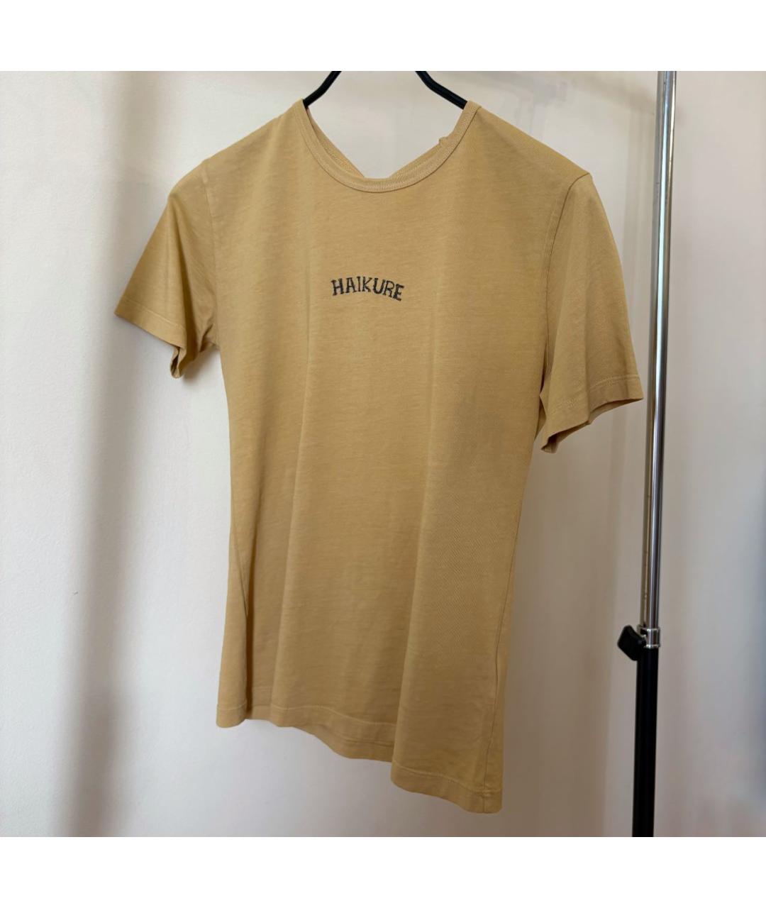 HAIKURE Горчичная хлопковая футболка, фото 4