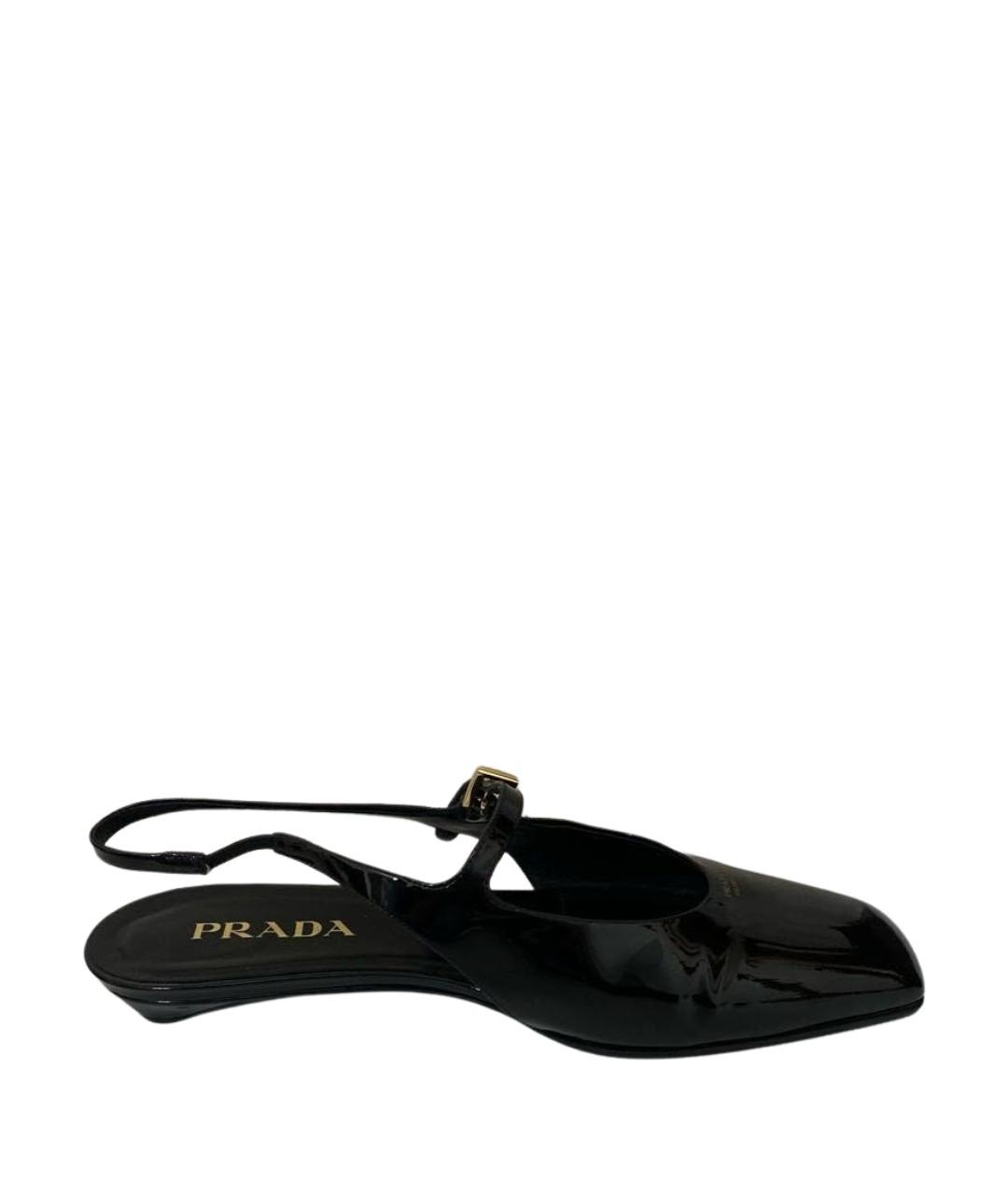 PRADA Черные балетки из лакированной кожи, фото 1
