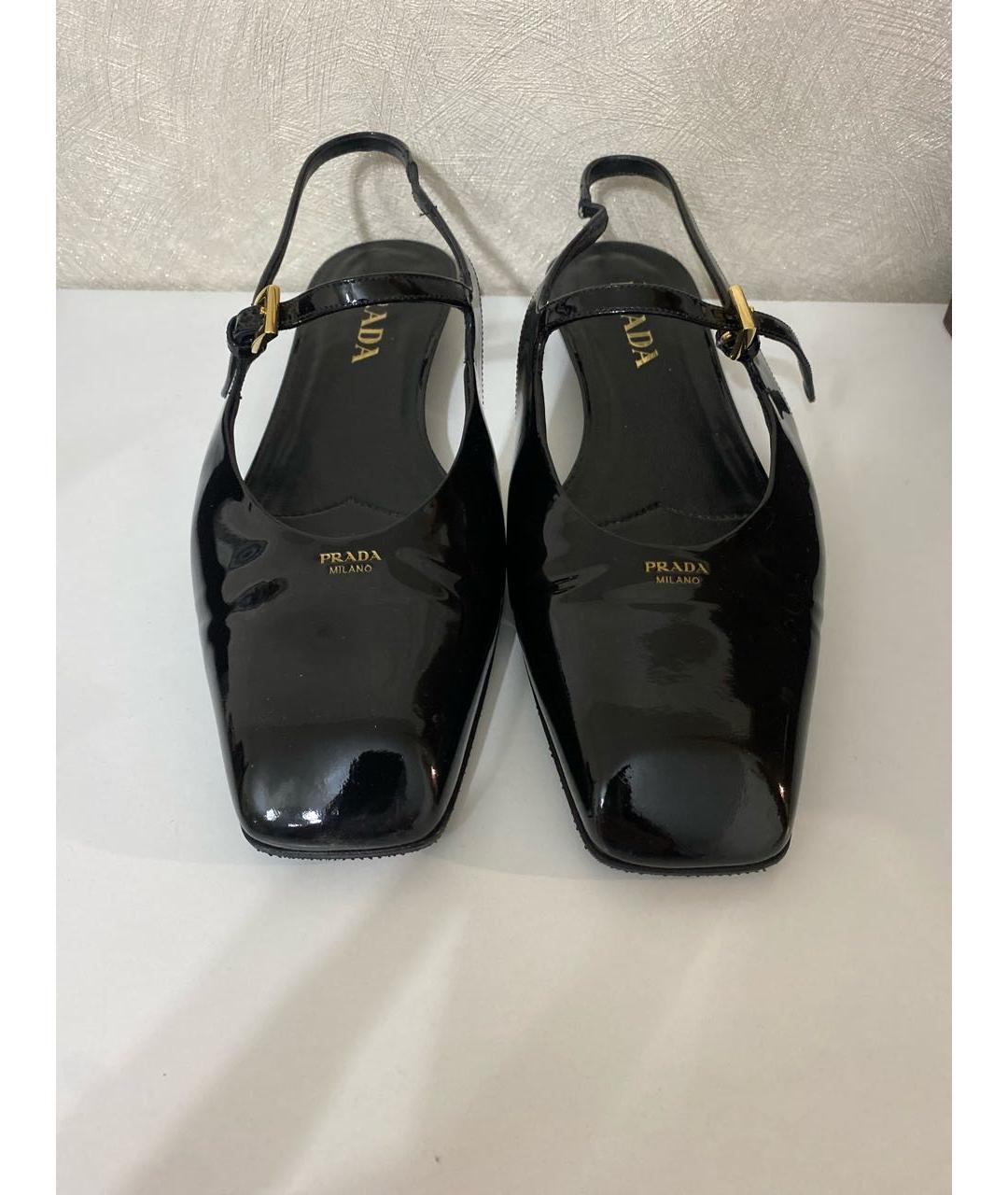 PRADA Черные балетки из лакированной кожи, фото 3