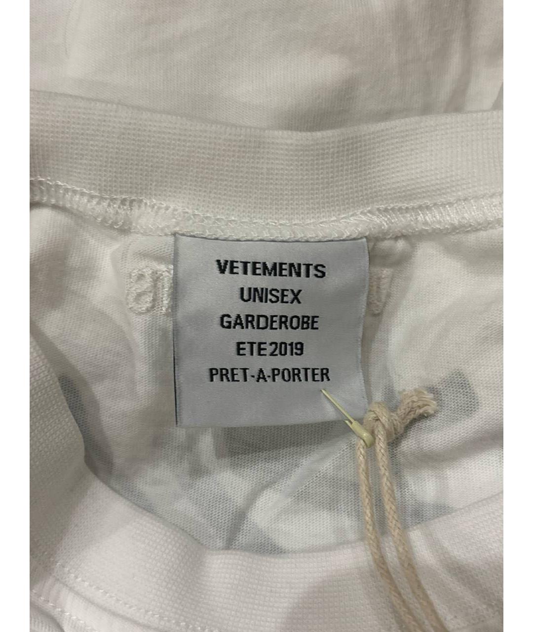 VETEMENTS Белая хлопковая футболка, фото 4