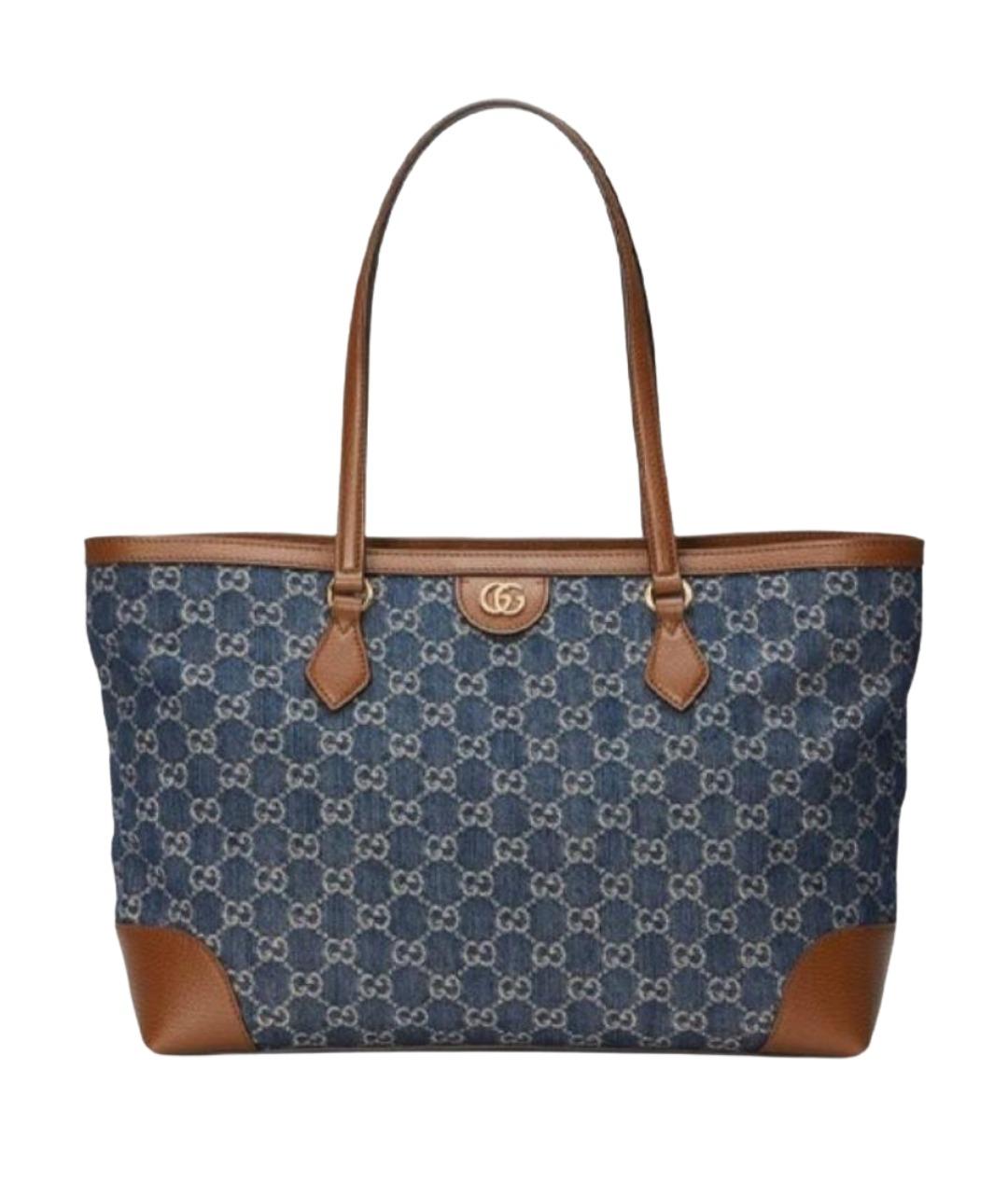 GUCCI Синяя деним сумка тоут, фото 1