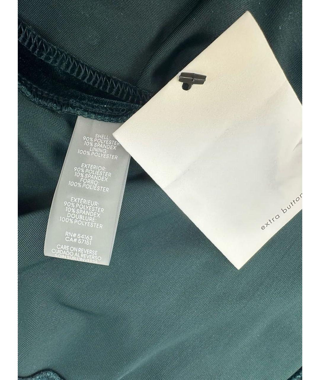 CALVIN KLEIN Зеленые бархатное коктейльное платье, фото 5