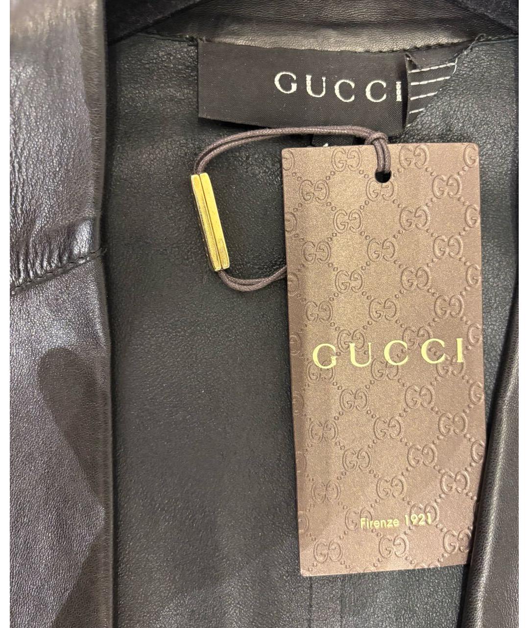 GUCCI Черный кожаный тренч/плащ, фото 4