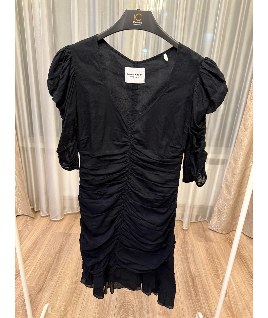 ISABEL MARANT ETOILE Черное хлопковое коктейльное платье, фото 6