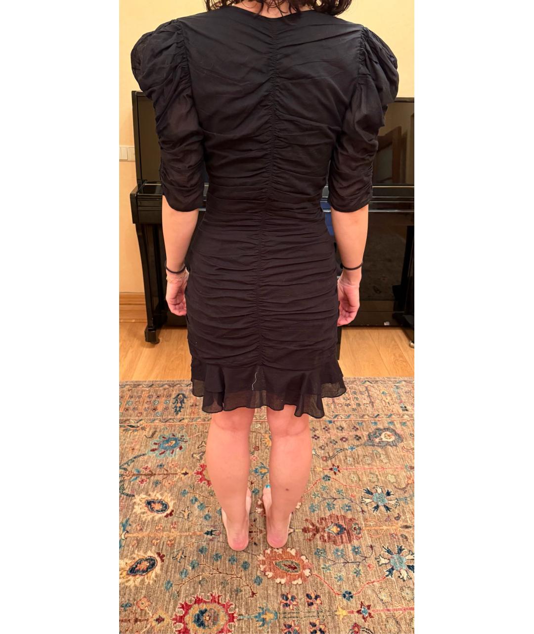 ISABEL MARANT ETOILE Черное хлопковое коктейльное платье, фото 8