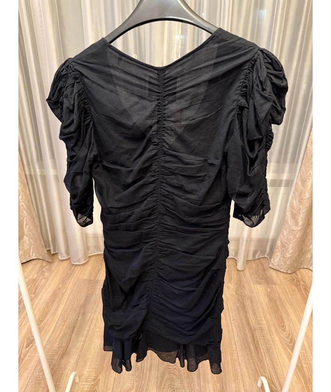 ISABEL MARANT ETOILE Черное хлопковое коктейльное платье, фото 2