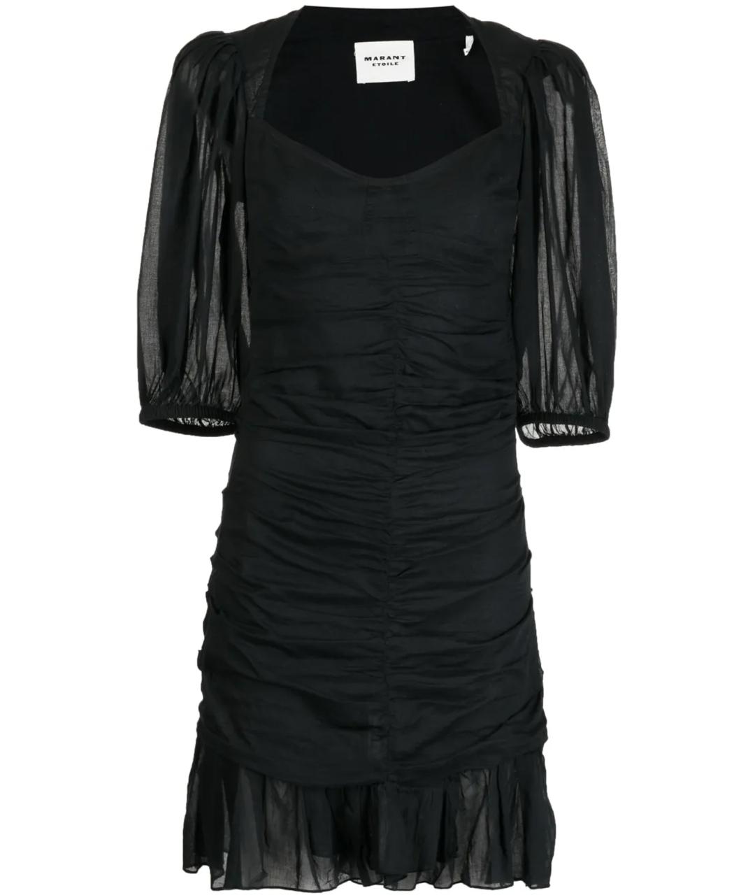 ISABEL MARANT ETOILE Черное хлопковое коктейльное платье, фото 1