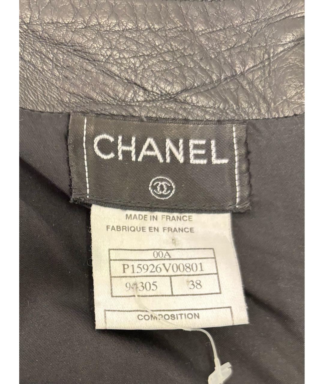 CHANEL Черная кожаная юбка миди, фото 5