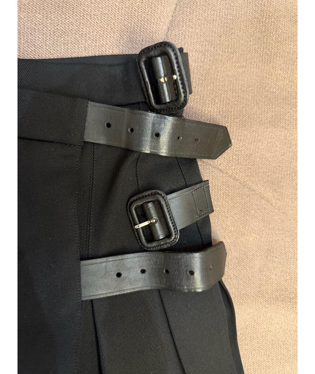 BURBERRY Черная шерстяная юбка мини, фото 3