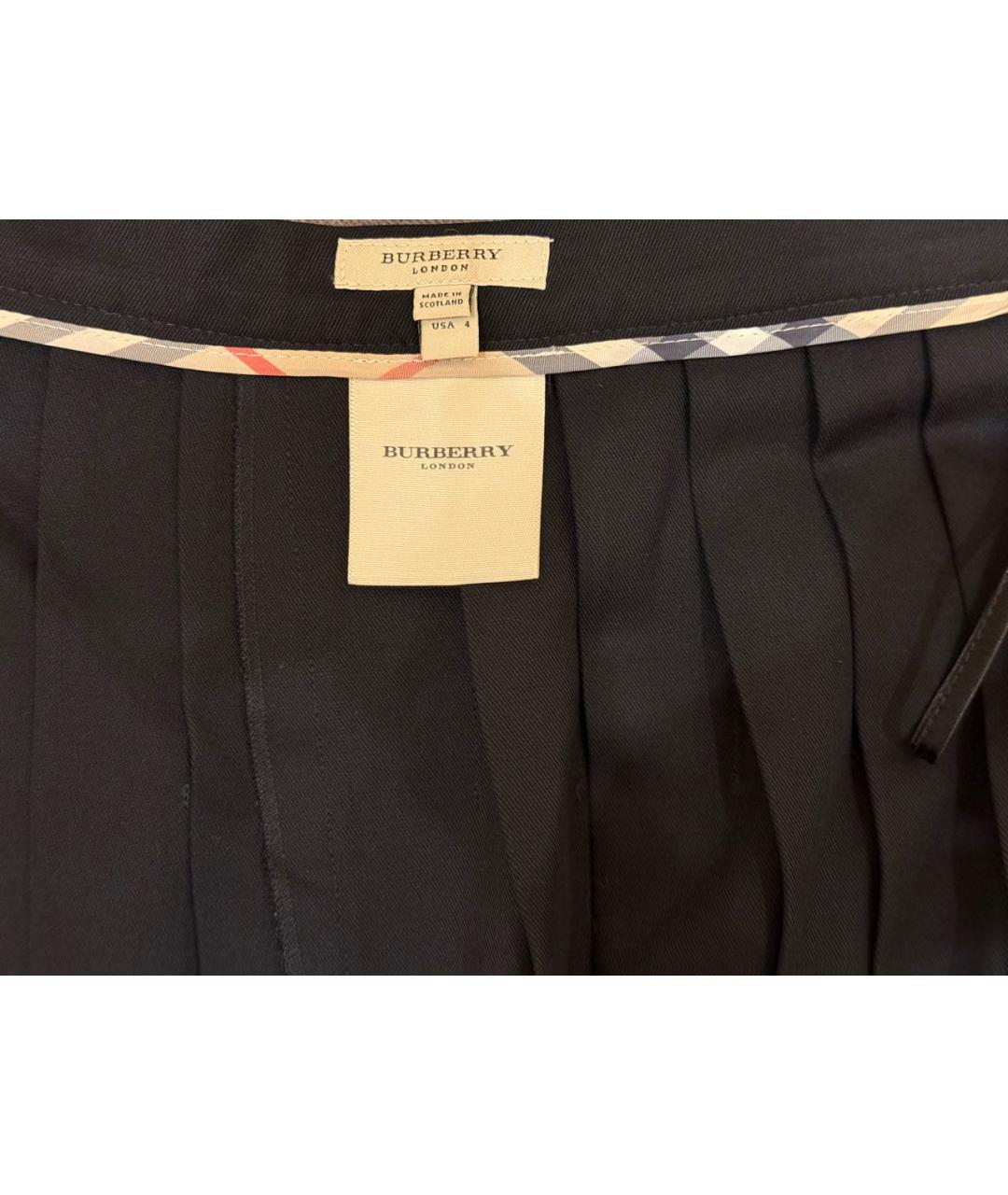BURBERRY Черная шерстяная юбка мини, фото 2