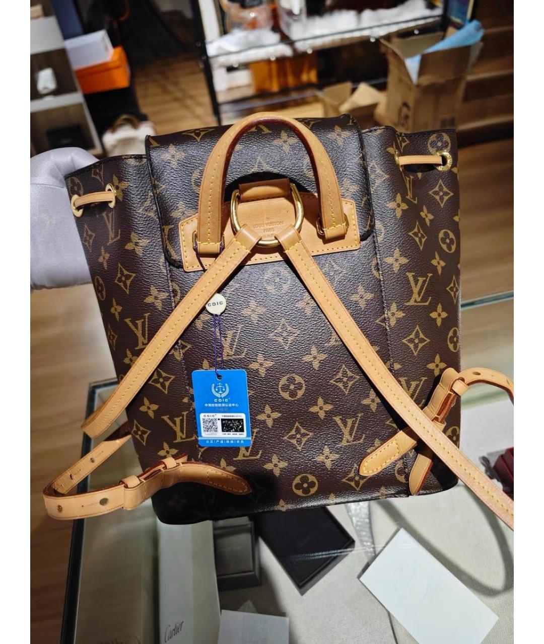 LOUIS VUITTON Коричневый рюкзак, фото 3