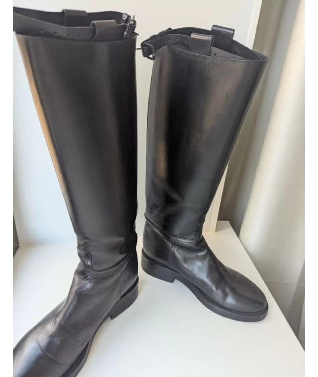 ANN DEMEULEMEESTER Черные кожаные сапоги, фото 6