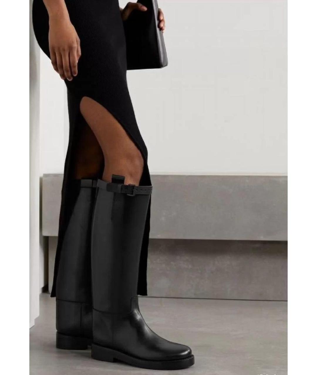 ANN DEMEULEMEESTER Черные кожаные сапоги, фото 9