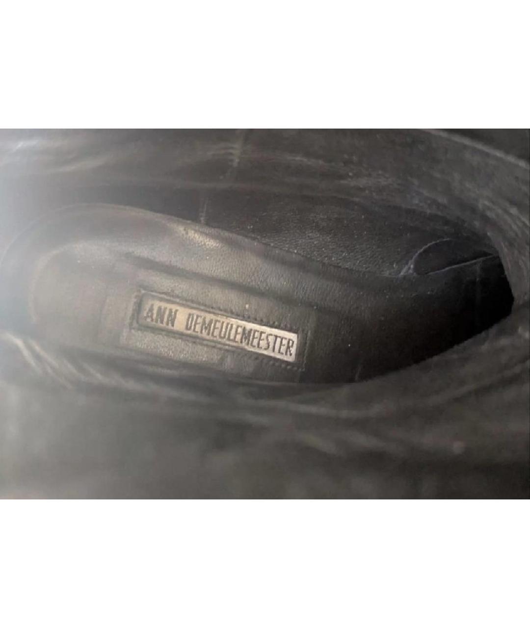 ANN DEMEULEMEESTER Черные кожаные сапоги, фото 8