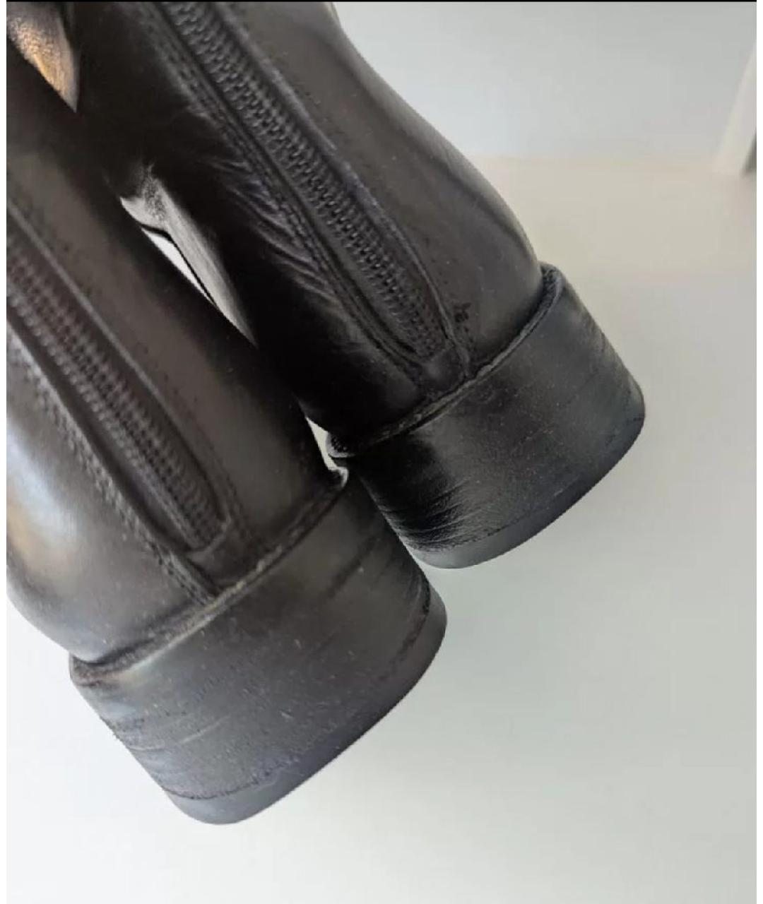 ANN DEMEULEMEESTER Черные кожаные сапоги, фото 7