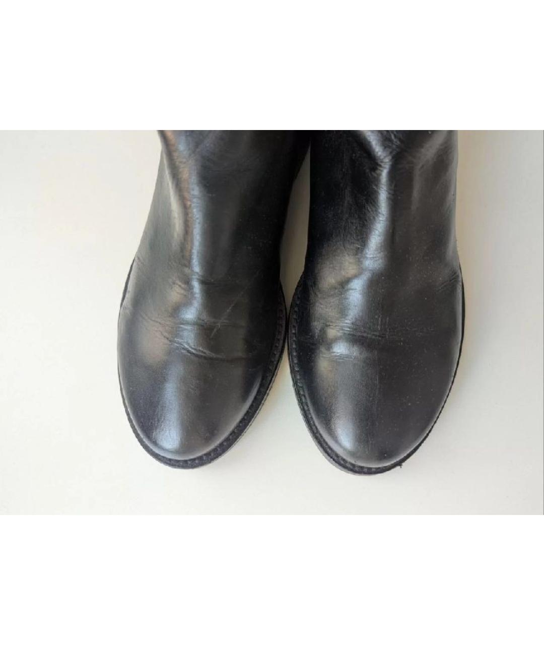 ANN DEMEULEMEESTER Черные кожаные сапоги, фото 3