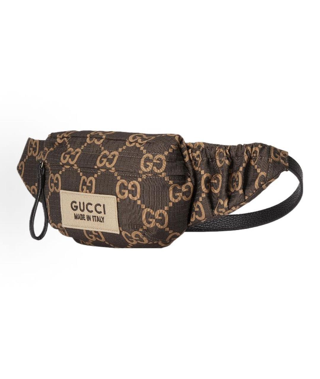 GUCCI Коричневая синтетическая поясная сумка, фото 2