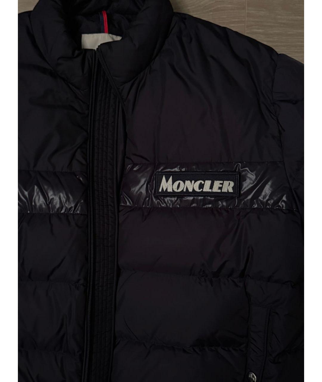 MONCLER Синий полиамидовый пуховик, фото 4
