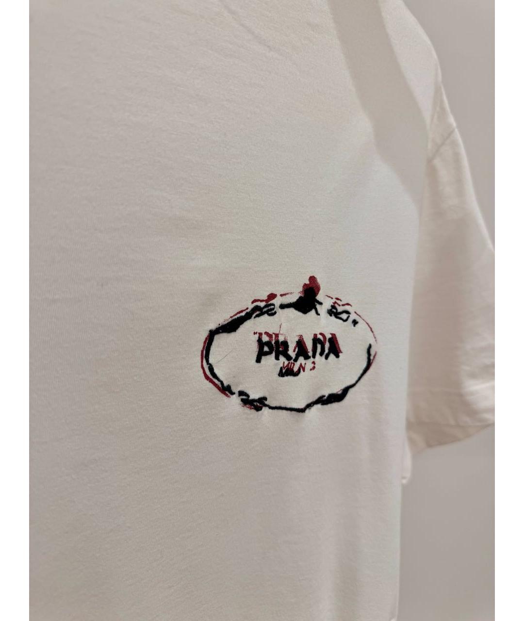 PRADA Белая хлопковая футболка, фото 2