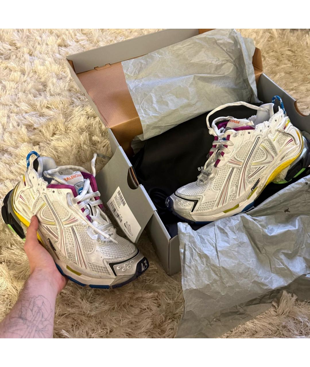 BALENCIAGA Белые высокие кроссовки / кеды, фото 5