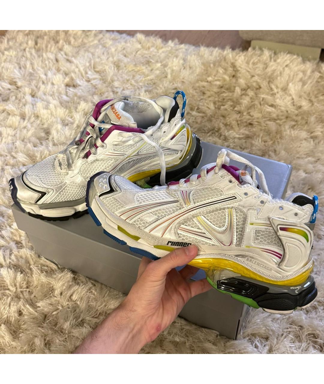BALENCIAGA Белые высокие кроссовки / кеды, фото 6