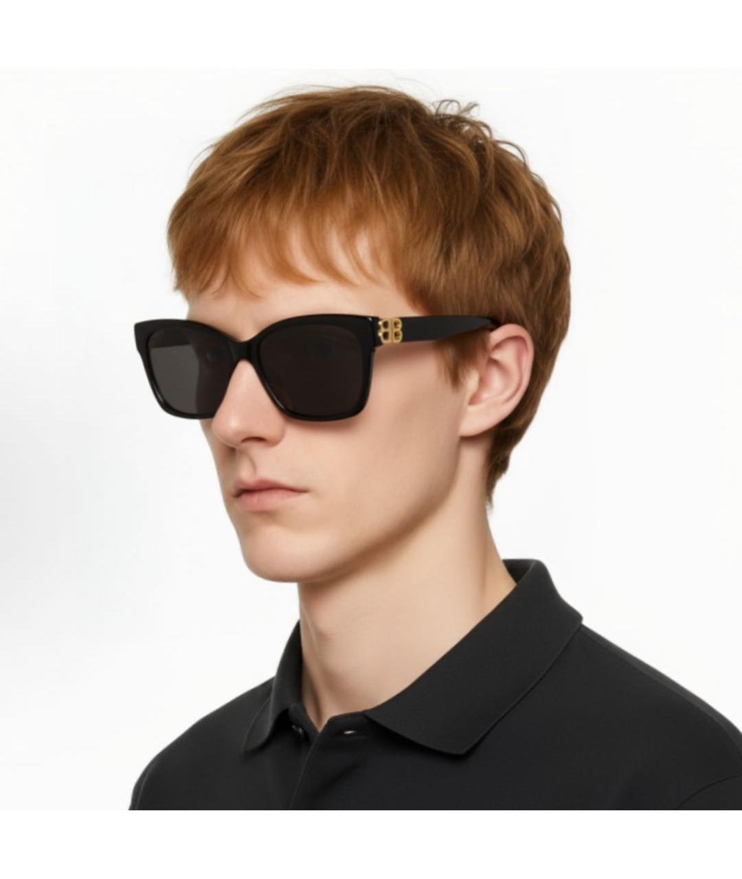 BALENCIAGA Черные пластиковые солнцезащитные очки, фото 4