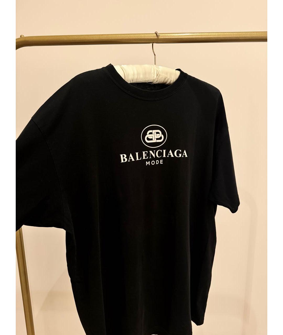 BALENCIAGA Черная хлопковая футболка, фото 3