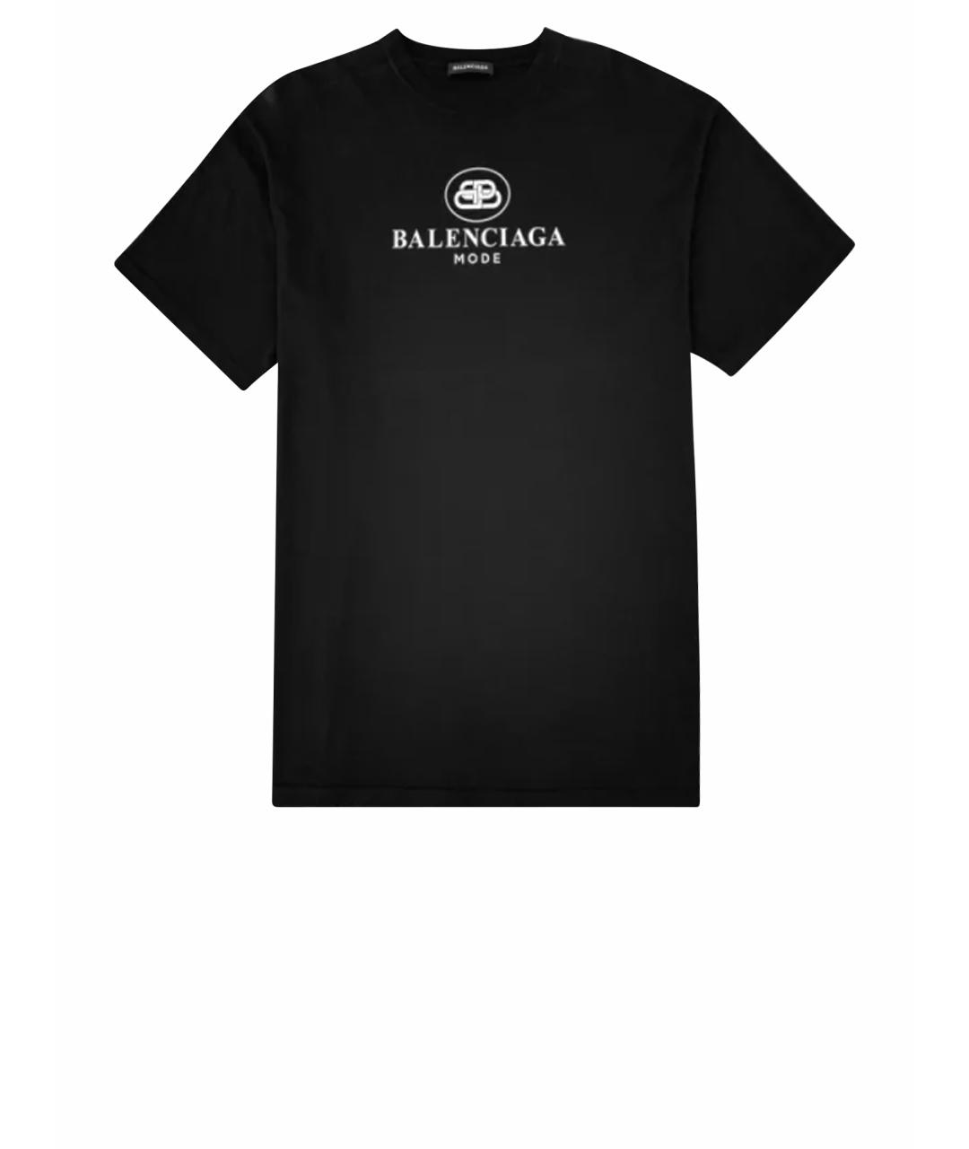 BALENCIAGA Черная хлопковая футболка, фото 1