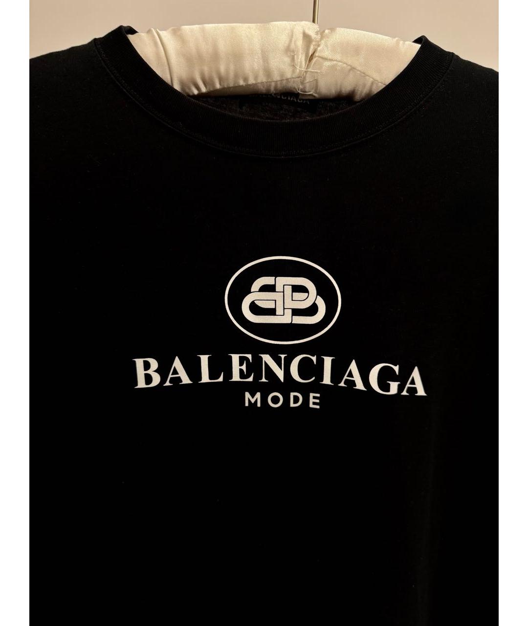 BALENCIAGA Черная хлопковая футболка, фото 2