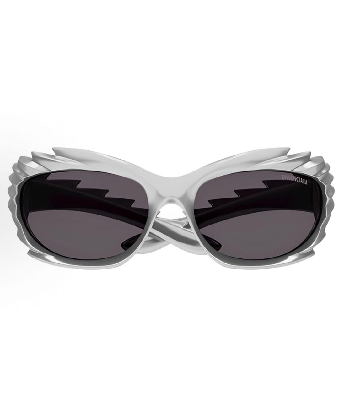 BALENCIAGA Серебряные пластиковые солнцезащитные очки, фото 2