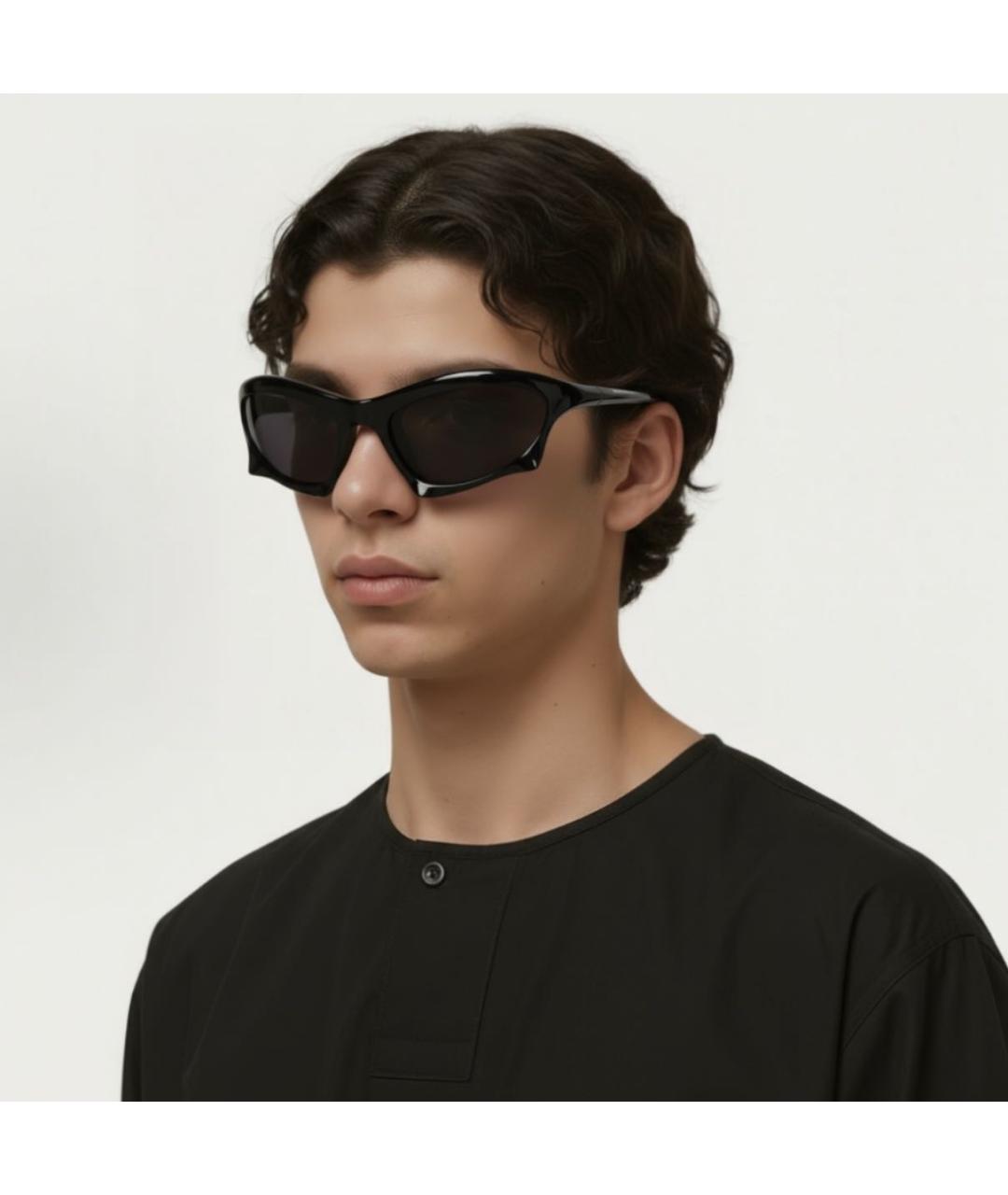 BALENCIAGA Черные пластиковые солнцезащитные очки, фото 4