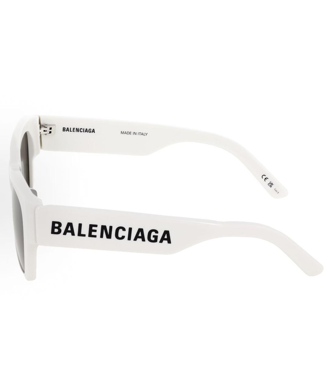 BALENCIAGA Белые пластиковые солнцезащитные очки, фото 2