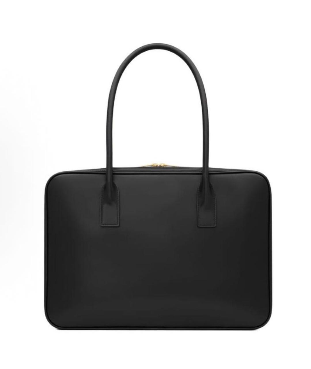 SAINT LAURENT Черная кожаная сумка тоут, фото 4