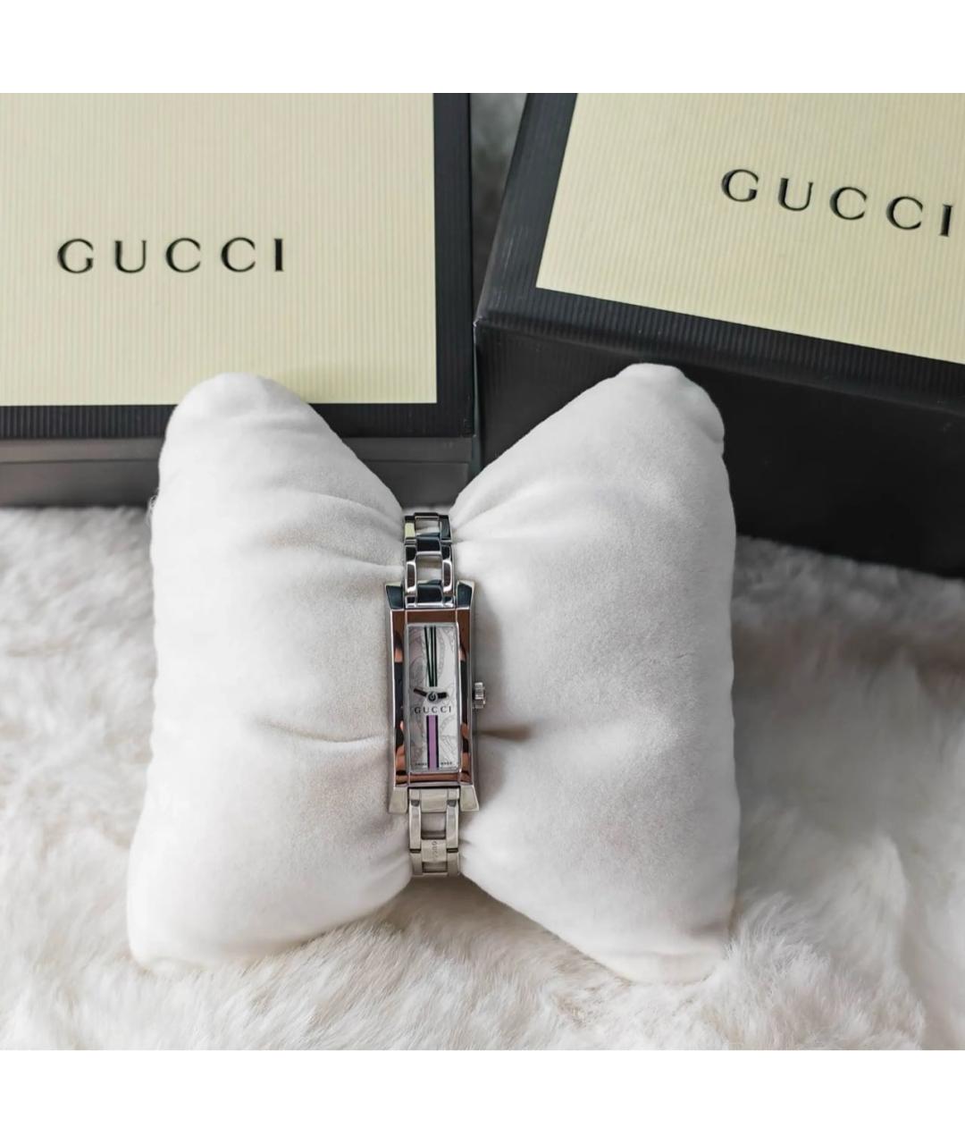 GUCCI Серебряные металлические часы, фото 7