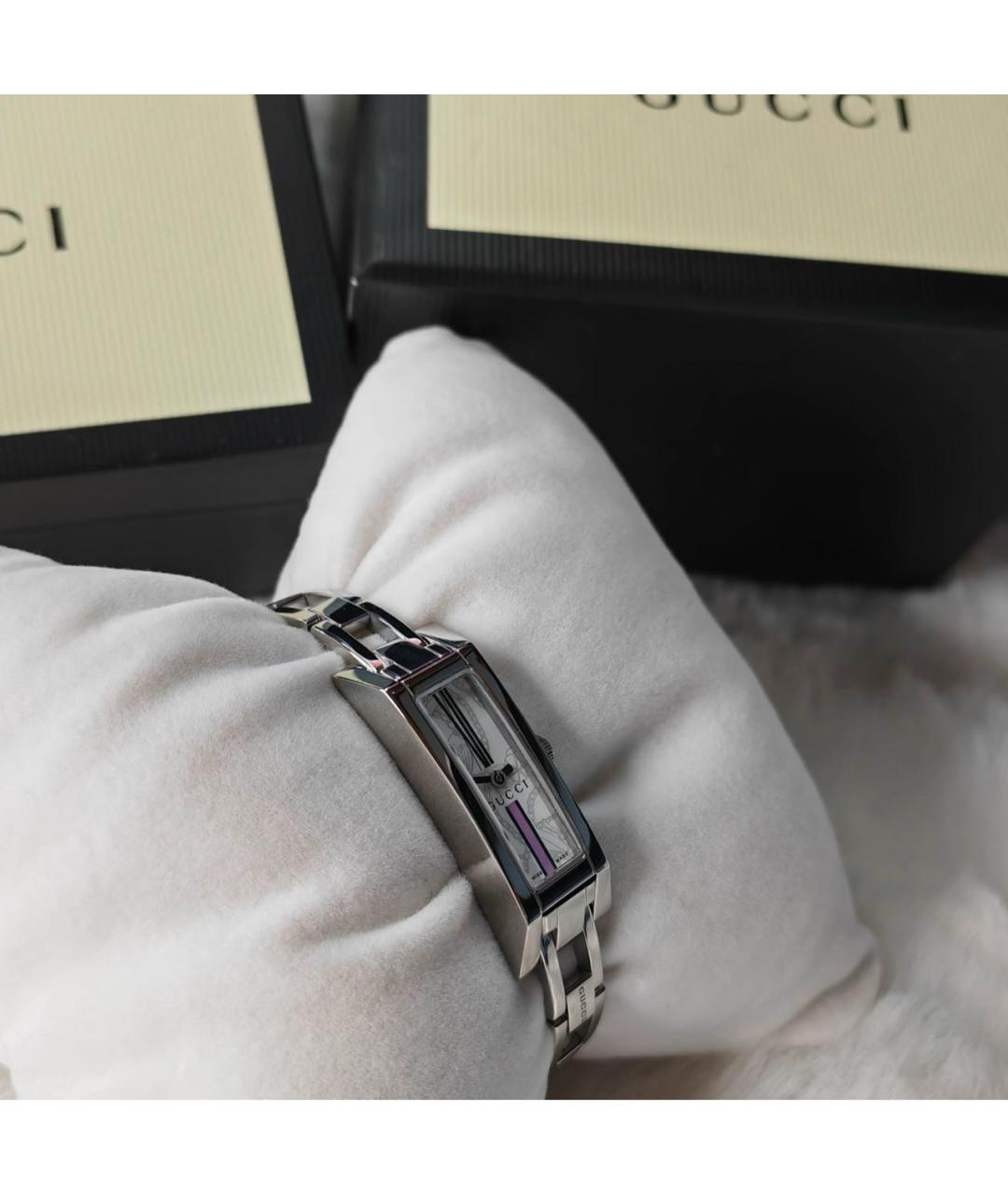 GUCCI Серебряные металлические часы, фото 4