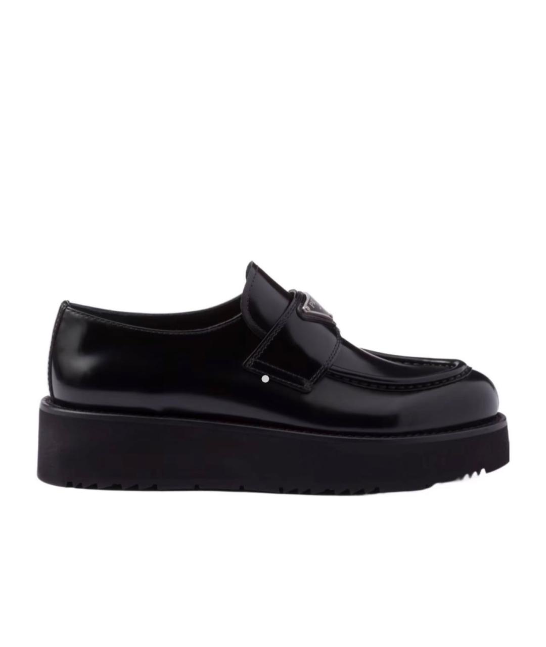 PRADA Черные кожаные лоферы, фото 1