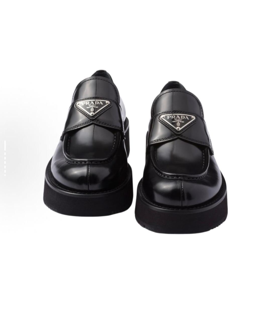 PRADA Черные кожаные лоферы, фото 3