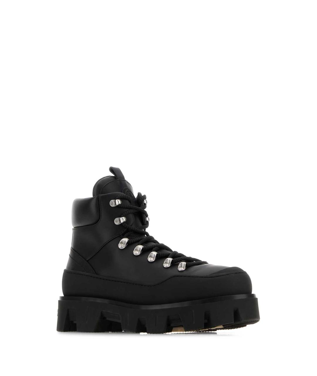 MONCLER Черные кожаные высокие ботинки, фото 2