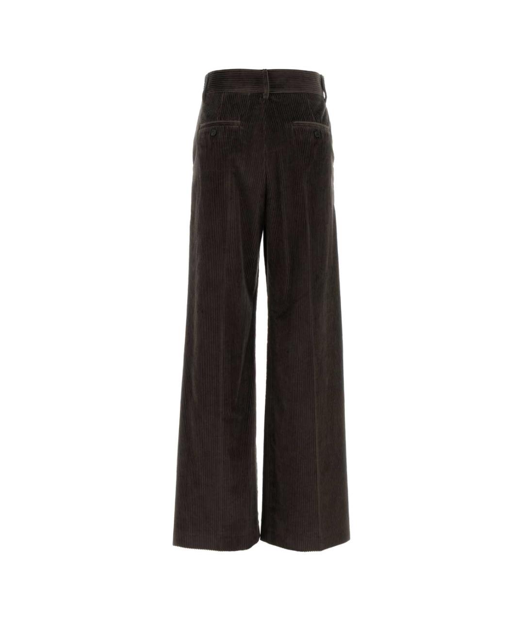 WEEKEND MAX MARA Коричневые хлопковые прямые брюки, фото 2