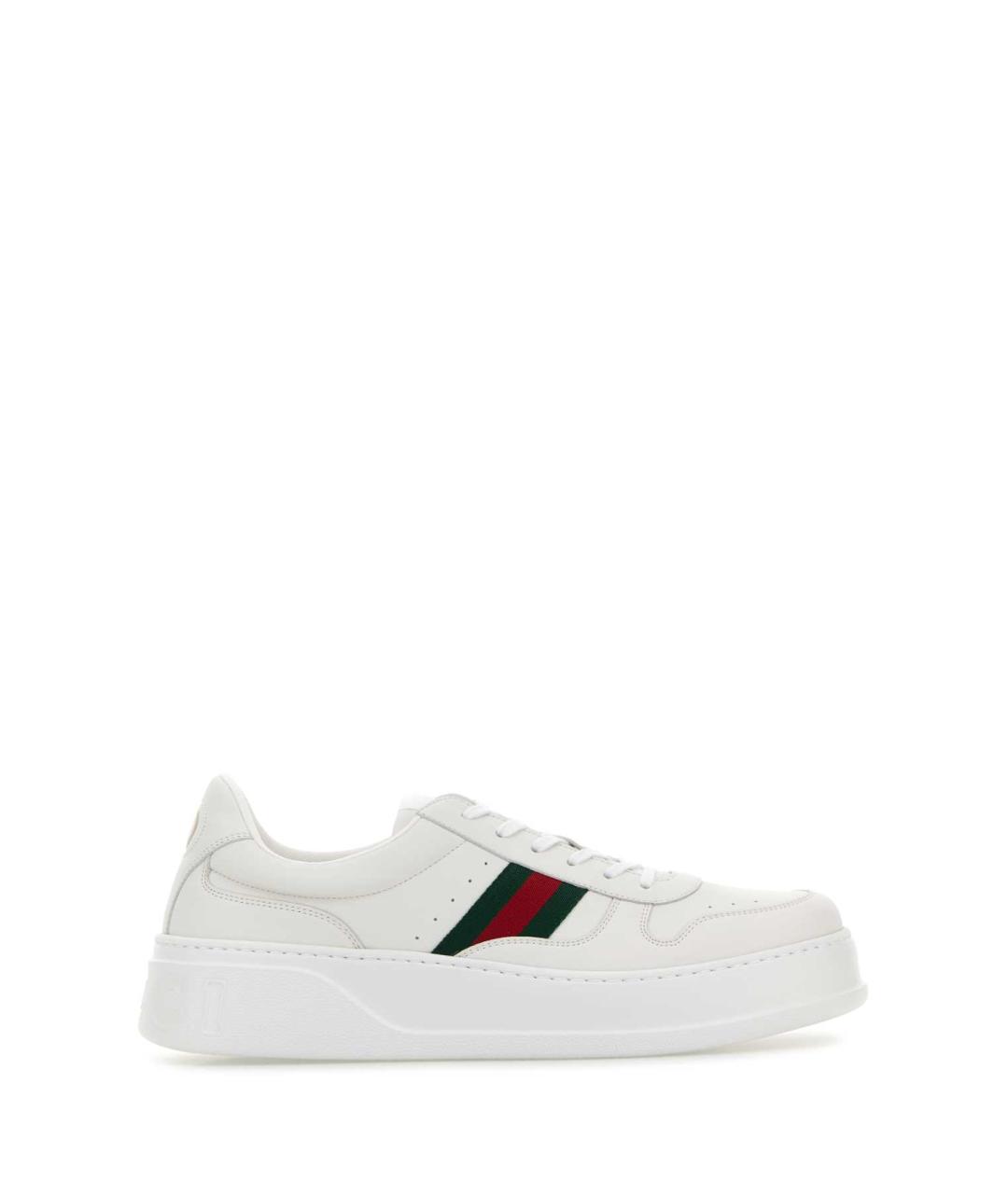 GUCCI Белые кожаные низкие кроссовки / кеды, фото 1